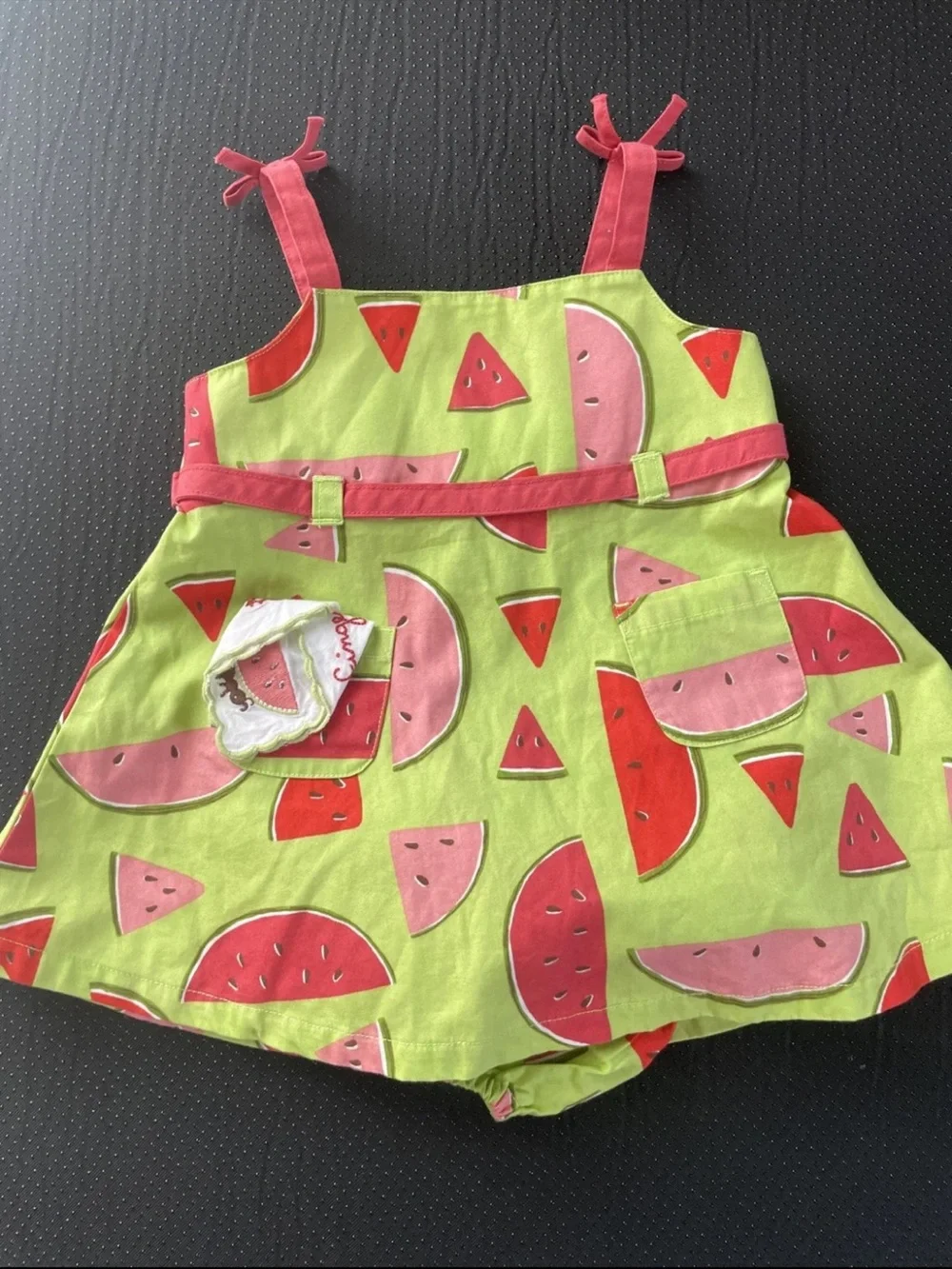 Gymboree Pink & Lime Watermelon Print Romper